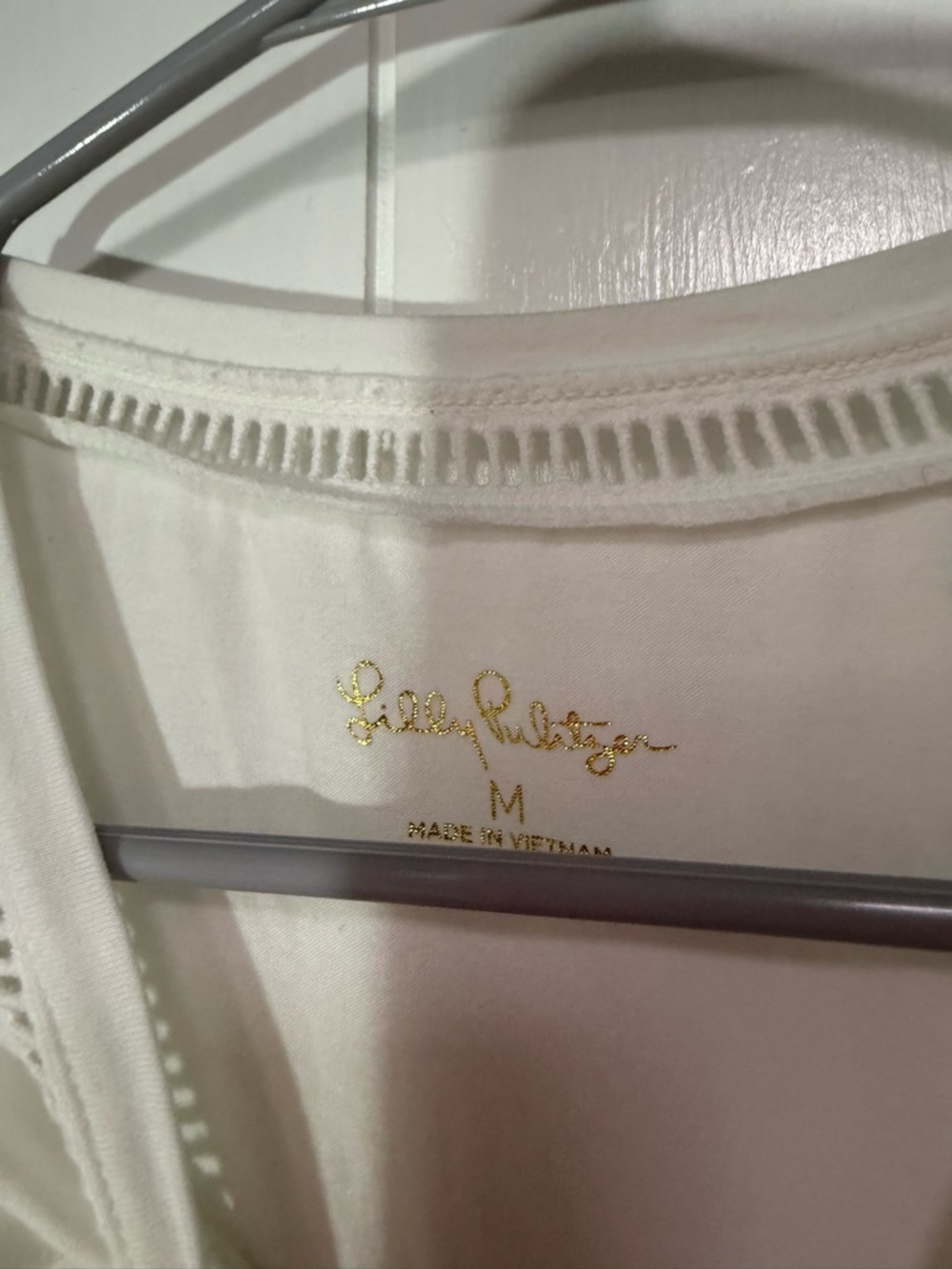 Lilly Pulitzer White Eyelet-Trim Sleeveless Tank - Picture 7 of 7